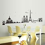 Diy の ロマンチック な パリ シティビュー壁sticke壁紙アート インテリア壁画ルーム デ カール diy ホーム デコレーション ステッカー