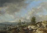 Oil Painting 'Philips Wouwermans A Dune Landscape With A River And Many Figures ' Printing On High Quality Polyster Canvas , 16 X 23 Inch / 41 X 57 Cm ,the Best Living Room Decor And Home Artwork And Gifts Is This Cheap But High Quality Art Decorative Art Decorative Prints On Canvas