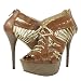Bella6 Caged Gladiator Platform High Heels TAN