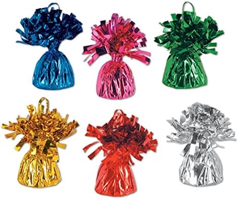 KidzWhizz Metallic Balloon Weights Centerpieces - Assorted Colors 1 Dozen per Unit