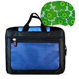 GateWay 10 Notebook Blue Slimline Mesh Nylon Carrying Zip Case 10.1  + Green Splash Flower Mouse Pad