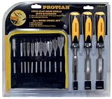 VANADIUM WOOD DRILLS AND CHISELS 17-PIECE SET