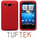 TUF TEK Bright Red Soft Silicone / Gel / Rubber Skin Cover Case for HTC Ins ....
