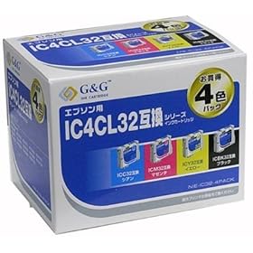 【クリックで詳細表示】カラークリエーション EPSON IC4CL32互換 4個パック(ブラック・イエロー・マゼンタ・シアン) NIE-IC32-4PACK