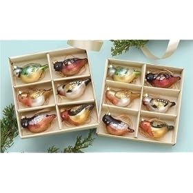 Pack of 4 Better Homes & Gardens Glass Songbird Christmas Ornament 6-Piece Sets