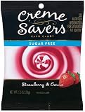 Crème Savers Hard Candy Sugar Free Strawberry & Crème Hard Candy, 2.75-Ounce Bags (Pack of 12)