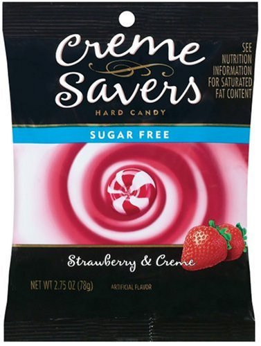 Crème Savers Hard Candy Sugar Free Strawberry & Crème Hard Candy, 2.75-Ounce Bags... by Creme Savers