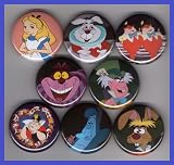 Alice in Wonderland Set of 8 - 1 Inch Magnets Alice in Wonderland Set of 8 - 1 Inch Magnets