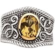 Sterling Silver and 14K Yellow Gold Honey Quartz Ring