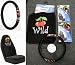 Wild Cherry Design 5pc Combo Set Front Floor Mats, Seat Covers & Steering Wheel Cover