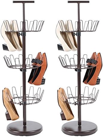 IUHOME Three-Tier Revolving Shoe Tree Holds PK 2, Bronze