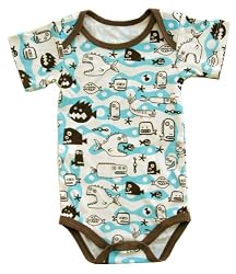 Organic Bodysuit SS Scary Fish