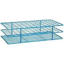 Bel-Art Scienceware 187570001 Steel Poxygrid Wire Test Tube Rack for 15-16mm Tube, 72 Place, Blue