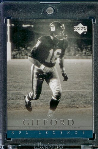 2000 Upper Deck Legends # 45 Frank Gifford New York Giants Football Card - Mint Condition - Shipped In Protective ScrewDown Display Case!