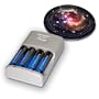 World-ready 100-240V Ultra-Fast AA / AAA Nimh Nicad Battery Wall Charger w/ 4 Premium 2700 rechargeable Ni-MH Batteries ***Includes Mouse pad***