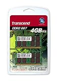 Transcend JetRam ノートPC用増設メモリ PC2-5300(DDR2-667) 4GB KIT(2GB×2) 永久保証 JM667QSU-4GK