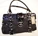GUESS HANDBAGS, Guess PISA SIGNS Large Satchel w/ Studs (Black)