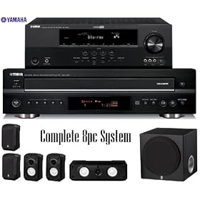 Yamaha RX-V465BL 525 Watt 5.1-Channel Home Theater Receiver With Yamaha CDC-697BL 5-Disc Carousel-Type CD Changer And Yamaha NS-SP1800BL 5.1-Channel Home Theater Speaker Package