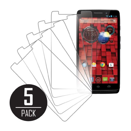 Motorola DROID MAXX Screen Protector Cover, MPERO Collection 5 Pack of Clear Screen Protectors for Motorola DROID MAXX XT1080M