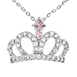 Sterling Silver CZ Crown Necklace