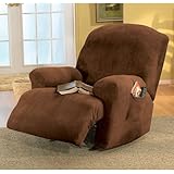 Sure Fit Stretch Pique Recliner Slipcover, Medium, Chocolate