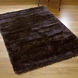 NEW THICK MODERN SHAGGY APOLLO RUG MOCHA