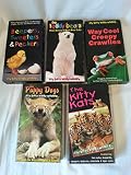 Lot of 5 Itty Bitty Kiddy Wildlife VHS Tapes ~ Beepers Tweeters & Peckers, The Teddy Bears, Way Cool Creepy Crawlies, The Puppy Dogs, The Kitty Kats