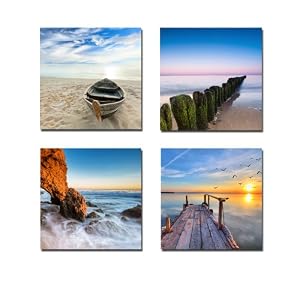 Canvas Print, Stretched and Framed, 4 Panels Canvas Print The Extensive Modern Canvas Wall Art and Home Decoration, Free Shipping,12x12inchx4pcs, P4R1x1-6