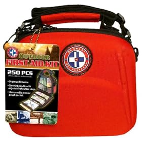 Total Resources International 250-Piece Outdoor First Aid Kit in Red EVA Case