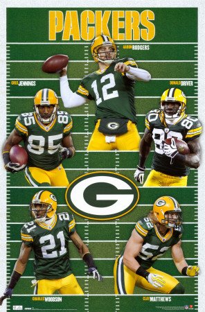 Green Bay Packers Team Field Sports Poster Print - 22x34 Poster Print, 22x34