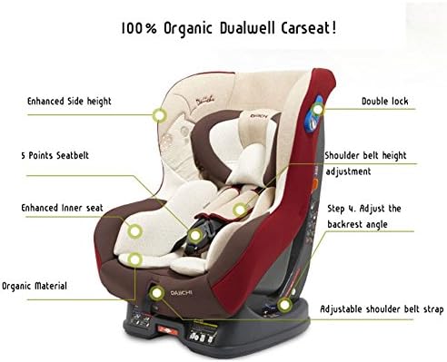 Dual well Car Seat Organic Baby Car Seat Red