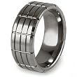 Beveled Edge Grooved Tungsten Carbide Ring (9.0mm) - Sizes 8 - 13