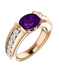 18K Rose Gold 9.00x7.00mm Oval Cut Chatham Created Alexandrite and Diamond Ring -- LIFETIME WARRANTY