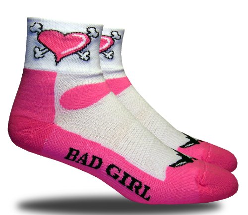 RHINO SOCKS SS series, Bad Girl, pink/white, anklet sports cycling biking hiking running socks