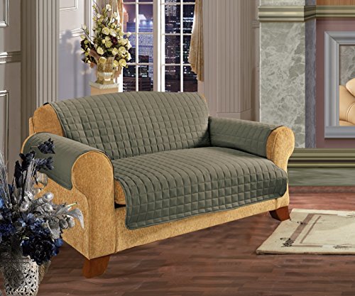 Quilted Pet Dog Children Kids Furniture Protector Slip Cover Sage Sofa
