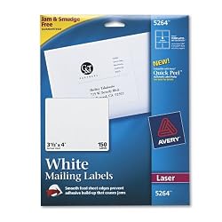 Avery Laser White Mailing Label (5264)