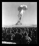 Atomic Bomb Test (Soldiers) Gold Wood-Mounted Art Poster Print - 13" X 19"