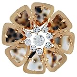 Rose Gold Tone Fancy Decorated Flower Pin Brooch