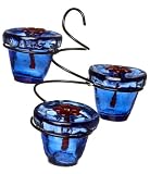 Flower Pot 3 Hummingbird Feeder Blue