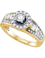 1.0CT DIAMOND 0.50CT CENTER ROUND BRIDAL RING