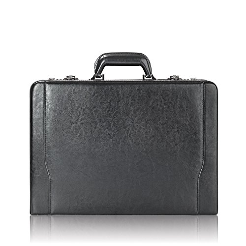Solo Classic Collection Leather Laptop Attache Case for Computers up to 16 Inches, Black (488-4)