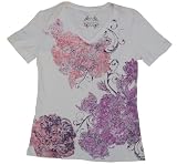 Nicole Miller New York Fashion Tee, White, V-neck