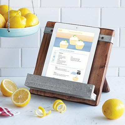 Wooden Cookbook Holder & Ipad Stand - Made With 19th Century Reclaimed Wood