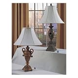 NEW SET OF 2 TABLE LAMPS IN BRONZE ANTIQUE FINISH