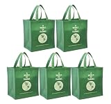 Reusable Grocery Tote Bags 5 Pack "A World of Thanks" Print