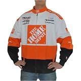 Mens Chase Authentics Nascar Home Depot #20 Tony Stewart racing jacket. Very high quality Nascar fan gear with head turning logo embroideries all over the the jacket.