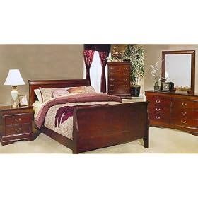 Cal King Size Sleigh Bedroom 6 Piece Set