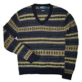 Polo Ralph Lauren Mens Fair Isle Striped V-neck Sweater