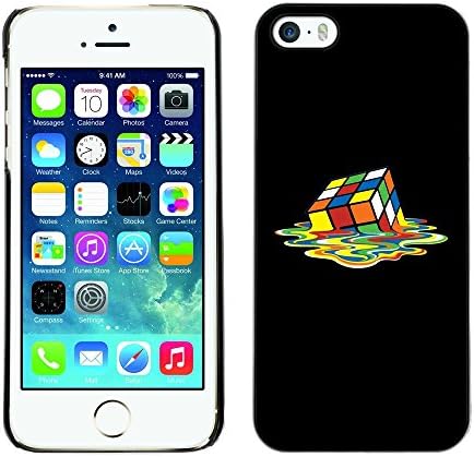 Slim Design Hard PC/Aluminum Shell Case Cover for Apple Iphone 5 / 5S Rubiks Cube Art Colorful Square Melting / JUSTGO PHONE PROTECTOR