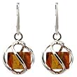 Millennium Collection Baltic and Sterling Silver Honey Amber Twisted Leverback Earrings